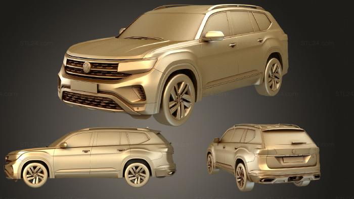 Автомобили и транспорт (Volkswagen Atlas Обычный 2021, CARS_3952) 3D модель для ЧПУ станка