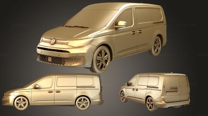 Автомобили и транспорт (Volkswagen Caddy Коммерческий фургон Maxi 2021, CARS_3954) 3D модель для ЧПУ станка