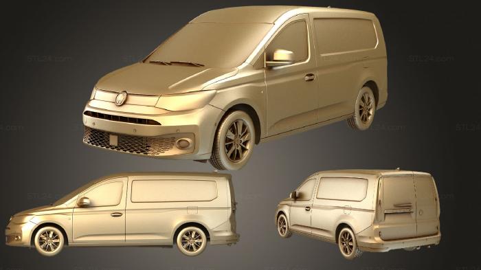 Автомобили и транспорт (Volkswagen Caddy Коммерческий фургон Maxi 2021, CARS_3956) 3D модель для ЧПУ станка