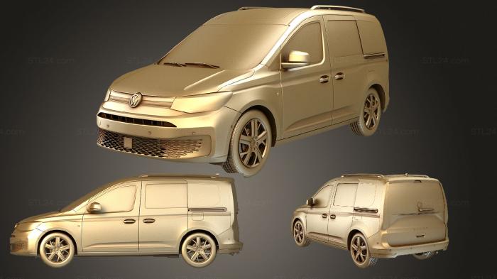 Автомобили и транспорт (Volkswagen Caddy Life 2021, CARS_3957) 3D модель для ЧПУ станка