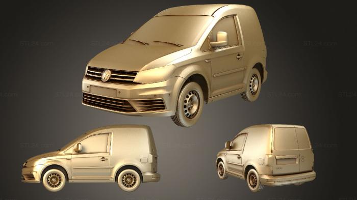 Автомобили и транспорт (Фургон Volkswagen Caddy One Man 2017, CARS_3959) 3D модель для ЧПУ станка