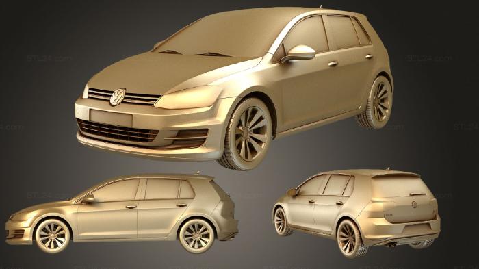 Автомобили и транспорт (Volkswagen Golf 7 TSI 5D 2016, CARS_3965) 3D модель для ЧПУ станка