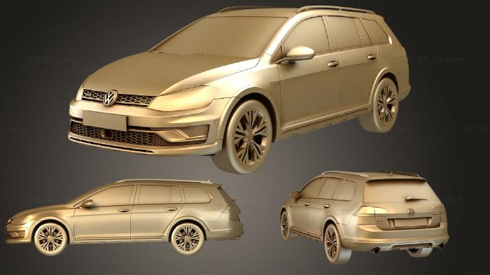 Автомобили и транспорт (Volkswagen Golf Alltrack 2019, CARS_3966) 3D модель для ЧПУ станка