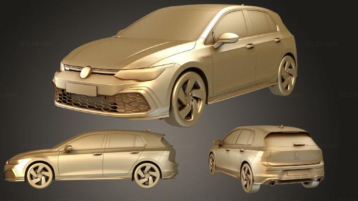 Автомобили и транспорт (Volkswagen Golf GTI 5 дверь 2020, CARS_3968) 3D модель для ЧПУ станка
