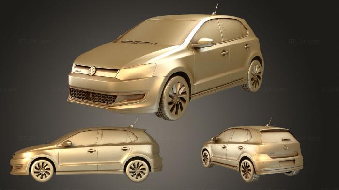 Автомобили и транспорт (Volkswagen polo bluemotion 5 дверь 2014, CARS_3977) 3D модель для ЧПУ станка