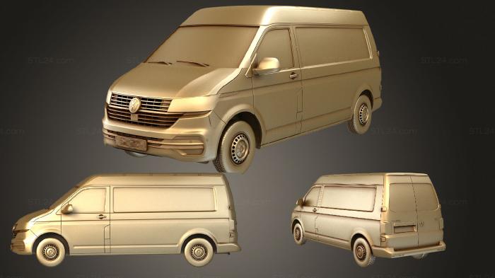 Автомобили и транспорт (Фургон Volkswagen L2H2 T61 2020, CARS_3990) 3D модель для ЧПУ станка