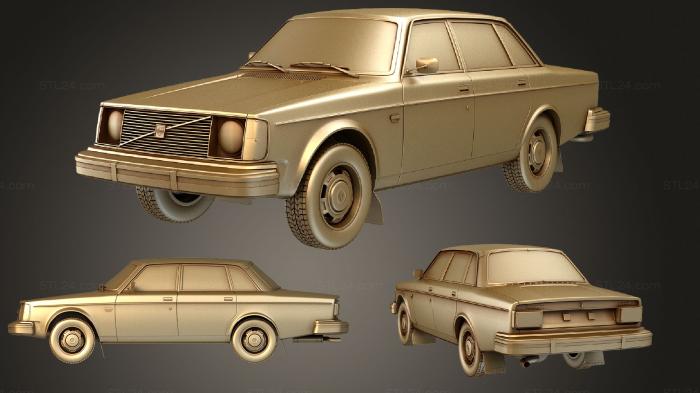 Автомобили и транспорт (Вольво 244 седан 1975, CARS_3993) 3D модель для ЧПУ станка