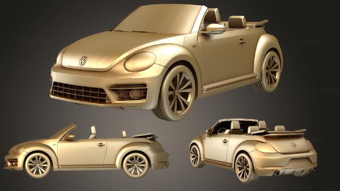 Автомобили и транспорт (VW Beetle RLine Cabrio 2014, CARS_4030) 3D модель для ЧПУ станка