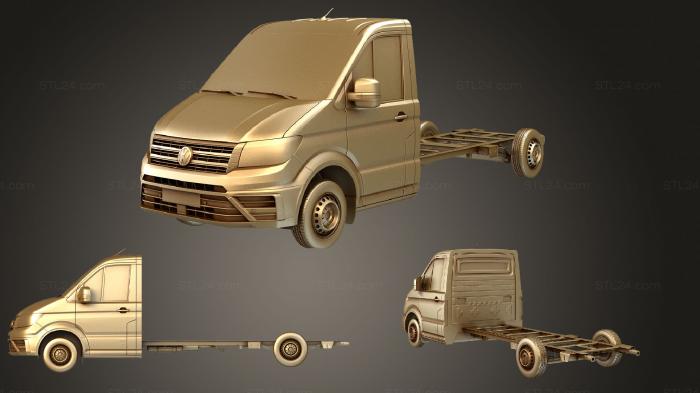 Автомобили и транспорт (Vw crafter cr35 длиннорамное шасси с плоской рамой 2021, CARS_4034) 3D модель для ЧПУ станка