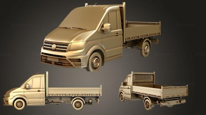 Автомобили и транспорт (Самосвал с одной кабиной vw crafter 2021, CARS_4036) 3D модель для ЧПУ станка
