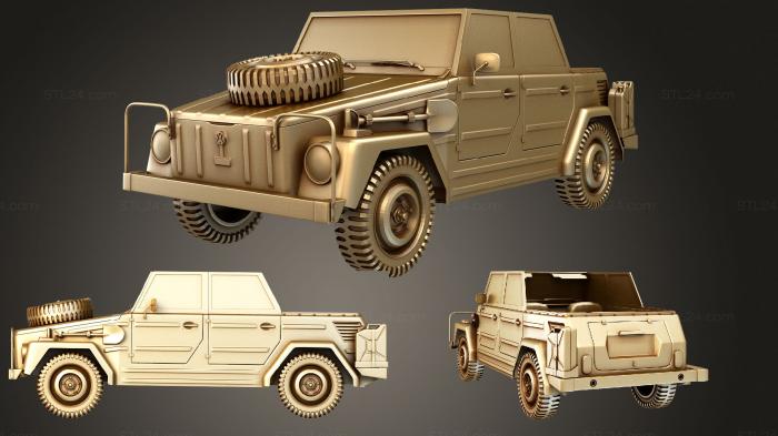 Vehicles (VW Type 181 with interior Army, CARS_4047) 3D models for cnc