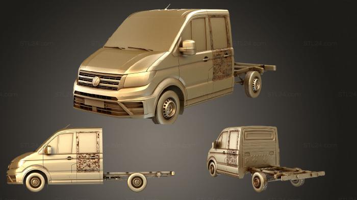 Автомобили и транспорт (Двойная кабина шасси WV Crafter 2017, CARS_4060) 3D модель для ЧПУ станка