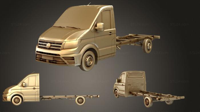 Автомобили и транспорт (WV Crafter Chassi Одноместная кабина L2 2017, CARS_4061) 3D модель для ЧПУ станка