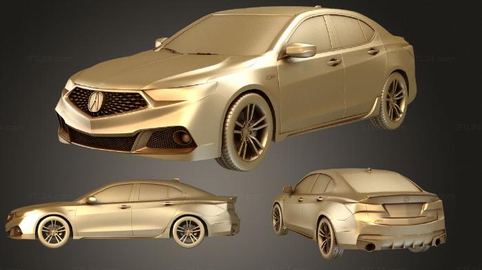Автомобили и транспорт (Acura TLX (Mk1f) Модель 2017 года, CARS_4104) 3D модель для ЧПУ станка