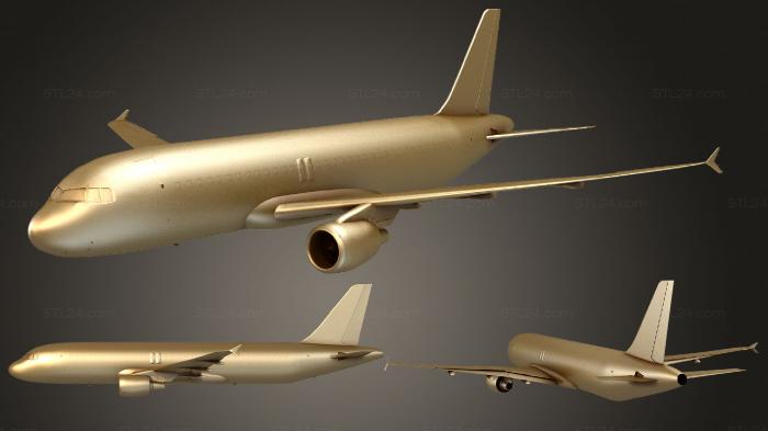 Автомобили и транспорт (Самолет Airbus A320 3D, CARS_4121) 3D модель для ЧПУ станка