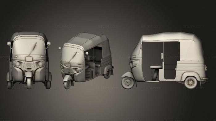 Автомобили и транспорт (Авторикша Баджадж Тук Тук, CARS_4128) 3D модель для ЧПУ станка