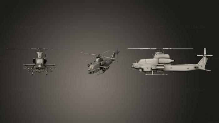 Автомобили и транспорт (Ударный вертолет Bell AH 1 Z Viper, CARS_4138) 3D модель для ЧПУ станка