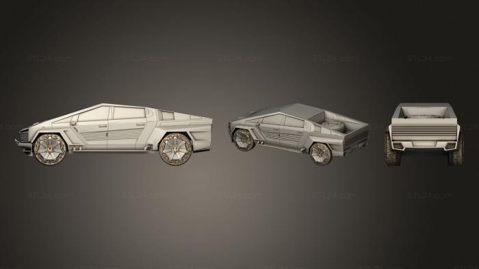 Автомобили и транспорт (Издание Cybertruck edgerunner edition, CARS_4162) 3D модель для ЧПУ станка