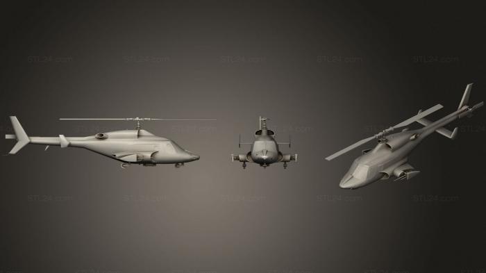 Автомобили и транспорт (Вертолет - Воздушный Волк, CARS_4187) 3D модель для ЧПУ станка