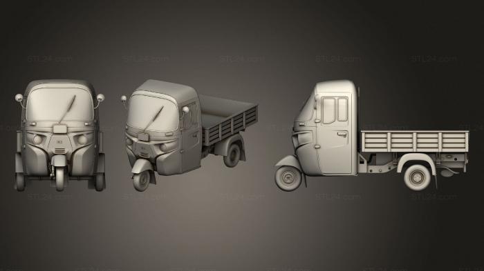 Автомобили и транспорт (Мини-Грузовик Забирает Рикшу, CARS_4208) 3D модель для ЧПУ станка
