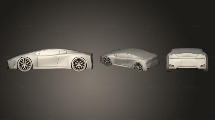 Автомобили и транспорт (Киберкар Tesla, CARS_4245) 3D модель для ЧПУ станка