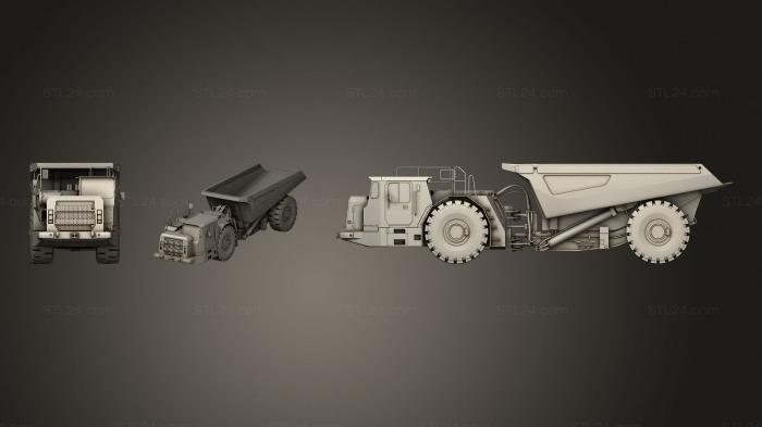 Автомобили и транспорт (Подземный Сочлененный Карьерный Самосвал, CARS_4257) 3D модель для ЧПУ станка