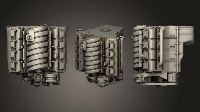 Автомобили и транспорт (Автомобильный двигатель V8 2, CARS_4260) 3D модель для ЧПУ станка