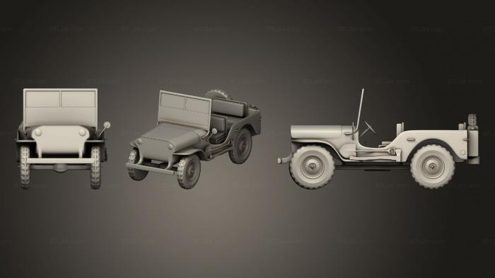 Автомобили и транспорт (Виллис Джип УН, CARS_4264) 3D модель для ЧПУ станка