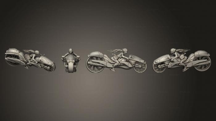 Vehicles (cyberbike female with rider, CARS_4322) 3D models for cnc