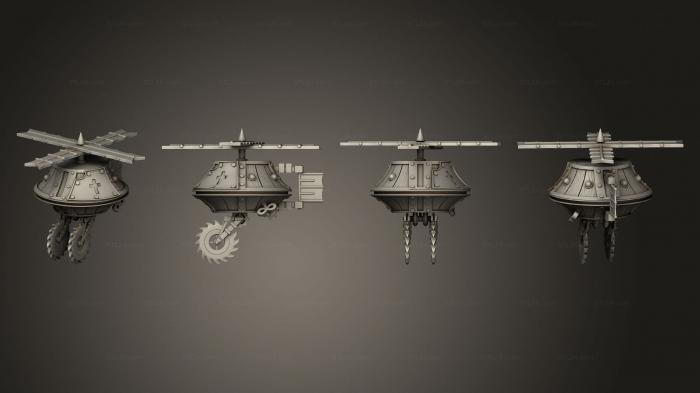 Vehicles (DV Drones 3 Sawblades, CARS_4373) 3D models for cnc