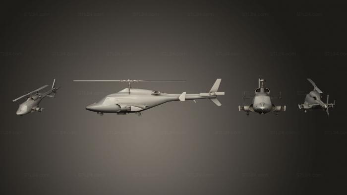 Автомобили и транспорт (Вертолет Airwolf, CARS_4427) 3D модель для ЧПУ станка
