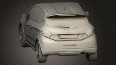 Автомобили и транспорт (Peugeot 208 GTI 2013, CARS_4916) 3D модель для ЧПУ станка