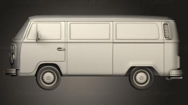 Автомобили и транспорт (Пассажирский фургон Volkswagen Transporter Mk 2 T2 1972, CARS_4943) 3D модель для ЧПУ станка