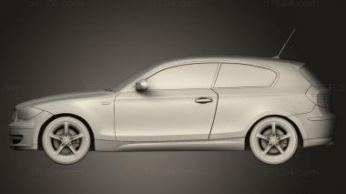 Автомобили и транспорт (BMW 1 3-дверный 2009, CARS_5107) 3D модель для ЧПУ станка