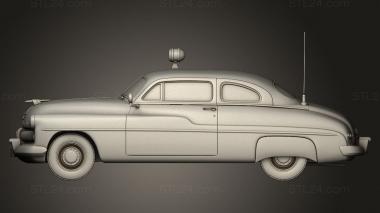 Автомобили и транспорт (Mercury Eight Coupe 2-дверный полицейский 1949, CARS_5207) 3D модель для ЧПУ станка