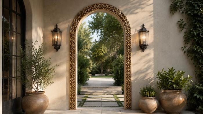 Gates (Arched carved architrave with ornament, CV_0059) 3D models for cnc