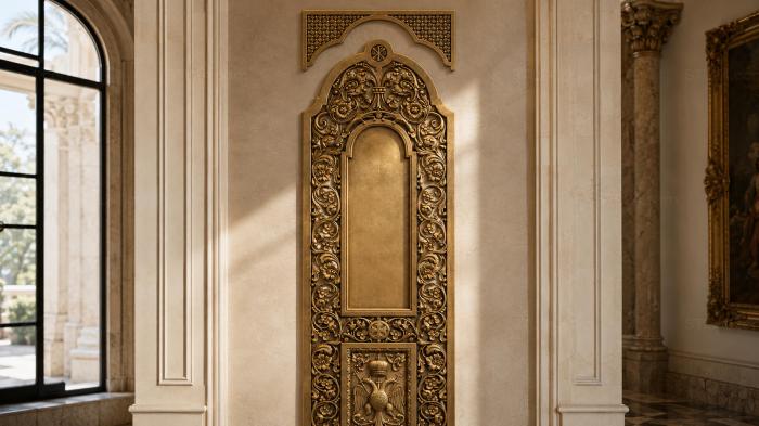 Gates (Carved side insert with double-headed eagle and floral ornament, CV_0064) 3D models for cnc