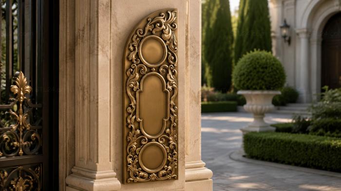 Gates (Decorative carved panel with three niches and floral swirls, CV_0082) 3D models for cnc
