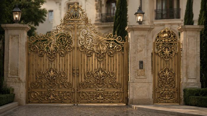 Gates (Luxury carved gate with symmetrical ornament and spire, CV_0083) 3D models for cnc