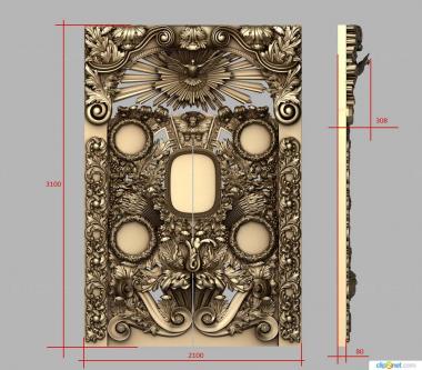 Gates (The grandiose royal doors with a dove, CV_0099) 3D models for cnc