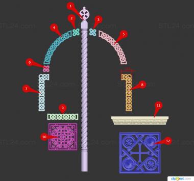 Gates (Church gate set of parts, CV_0127) 3D models for cnc