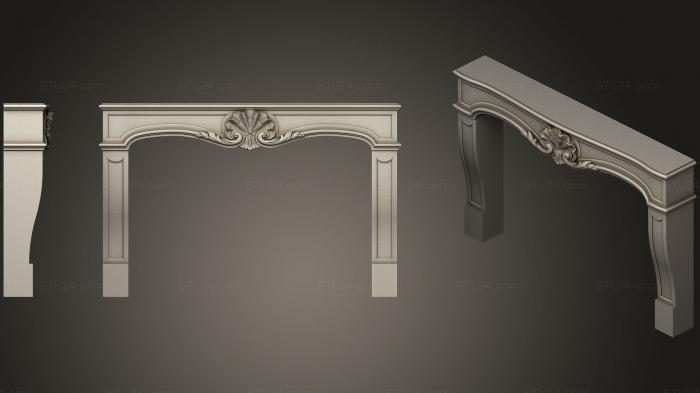 Резная мебель и предметы интерьера (Chemine Coquille Людовик XV, CARVDM_0027) 3D модель для ЧПУ станка