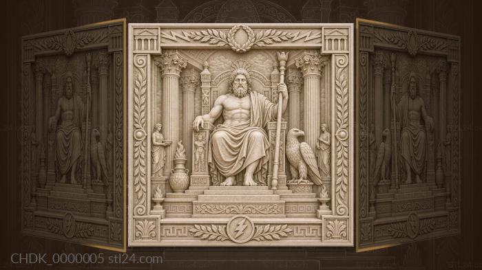 Statue of Zeus at Olympia - throne and eagle 3d STL model