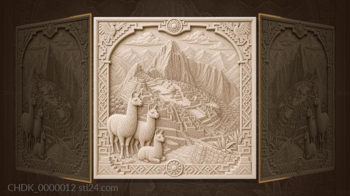 Machu Picchu - Inca mountain city and terraces 3d STL model