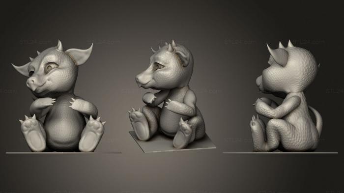 Chibi Funko (Baby Dragon Base Flat, CHIBI_0024) 3D models for cnc