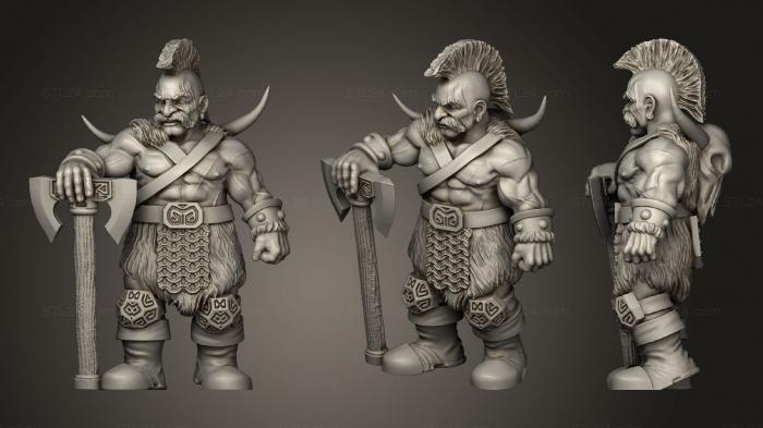 Bodun Dwarf Barbarian Hero 3D