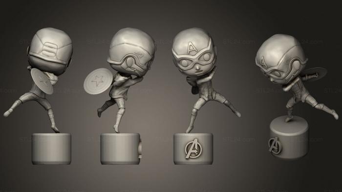 Chibi Funko (Captain America (2), CHIBI_0068) 3D models for cnc