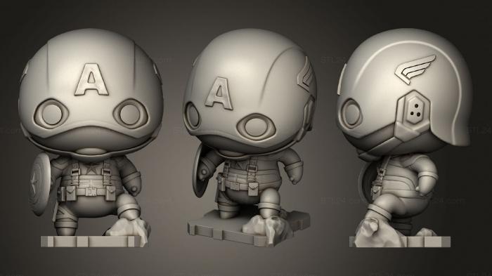 Chibi Funko (Captain America, CHIBI_0070) 3D models for cnc
