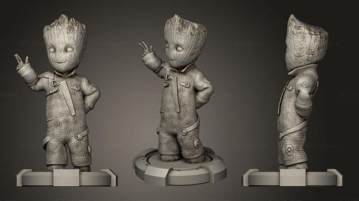 Chibi Funko (Groot new with logo finished SW, CHIBI_0260) 3D models for cnc