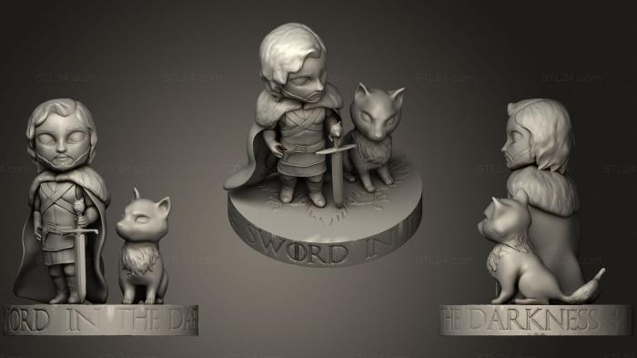 Chibi Funko (Jon Snow and Ghost Chibi 2, CHIBI_0289) 3D models for cnc